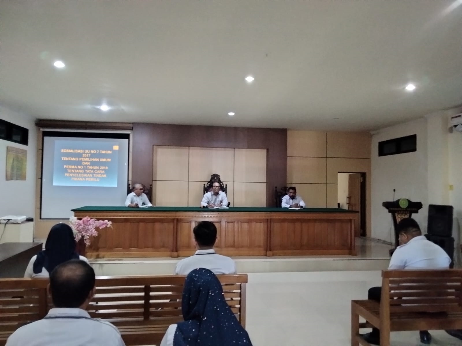 Sosialisasi UU No 7 Tahun 2017 Tentang Pemilihan Umum dan Perma No 1 Tahun 2018 Tentang Tata Cara Penyelesaian Tindak Pidana Pemilu