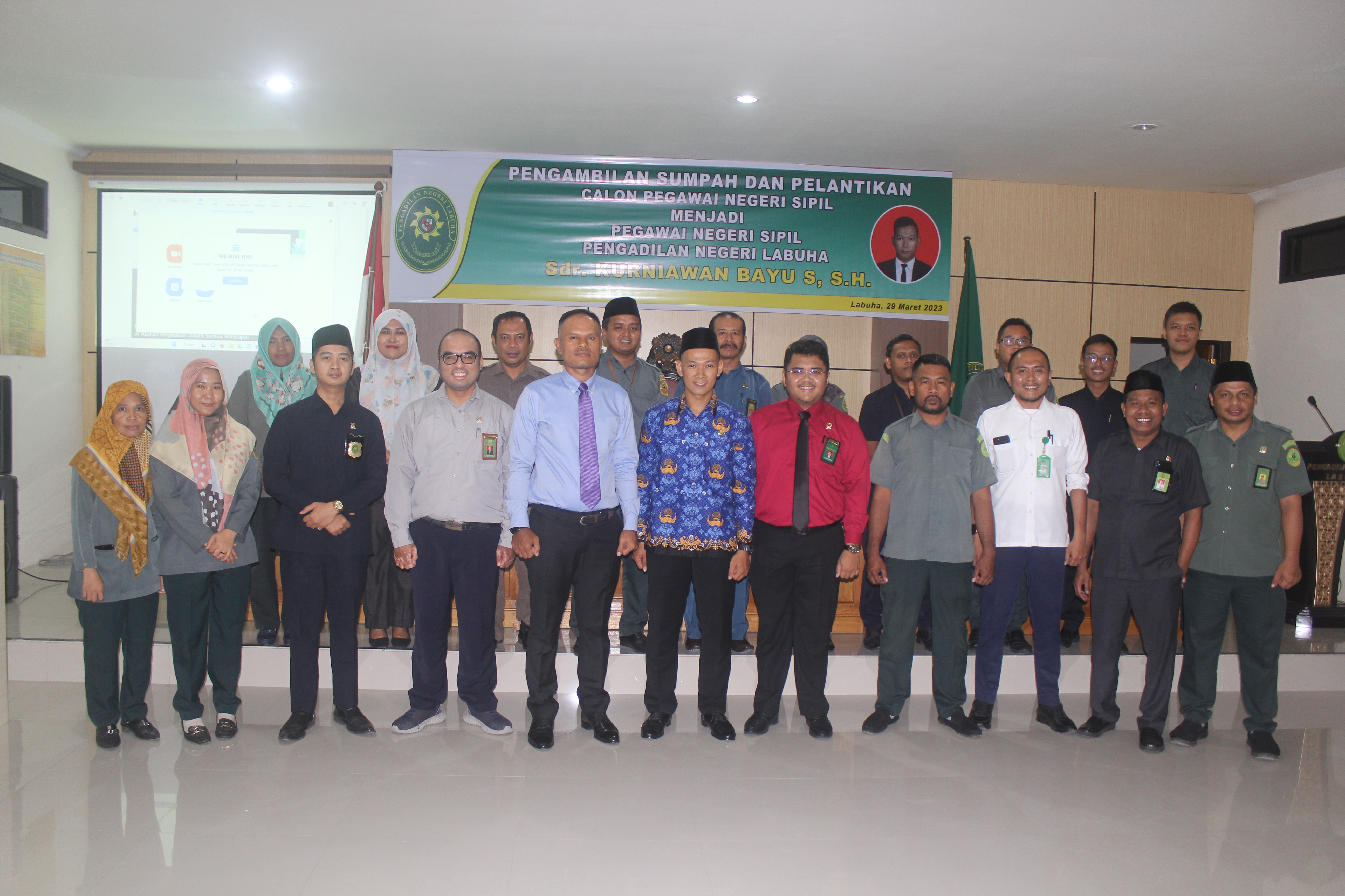 Pengambilan Sumpah dan Pelantikan Calon Pegawai Negeri Sipil Menjadi Pegawai Negeri Sipil Sdra, Kurniawan Bayu Setiaji, S.H.