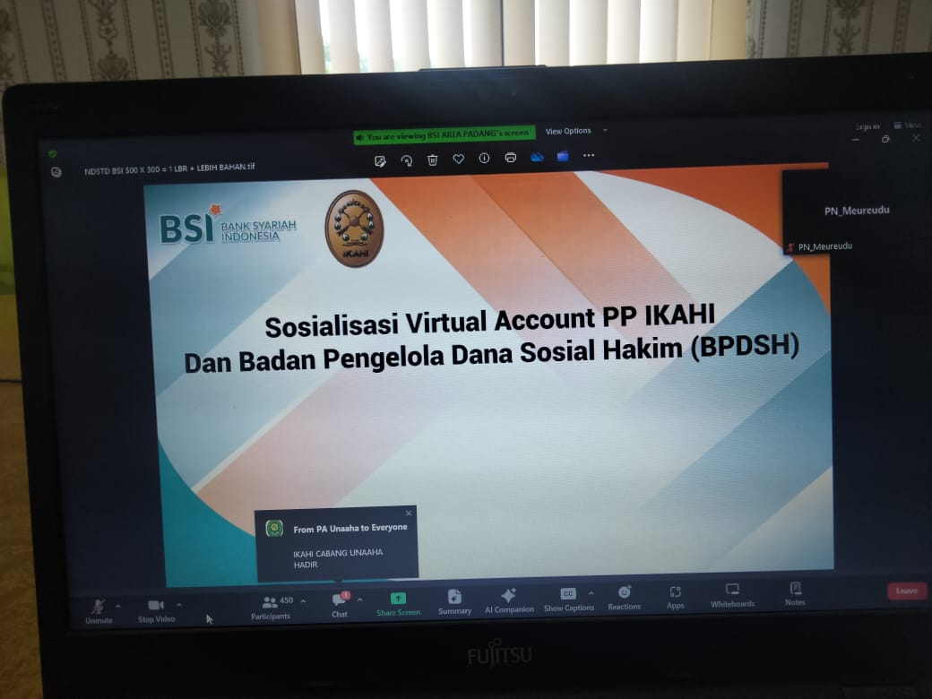 Sosialisasi Virtual Account IKAHI dan BPDSH secara Virtual