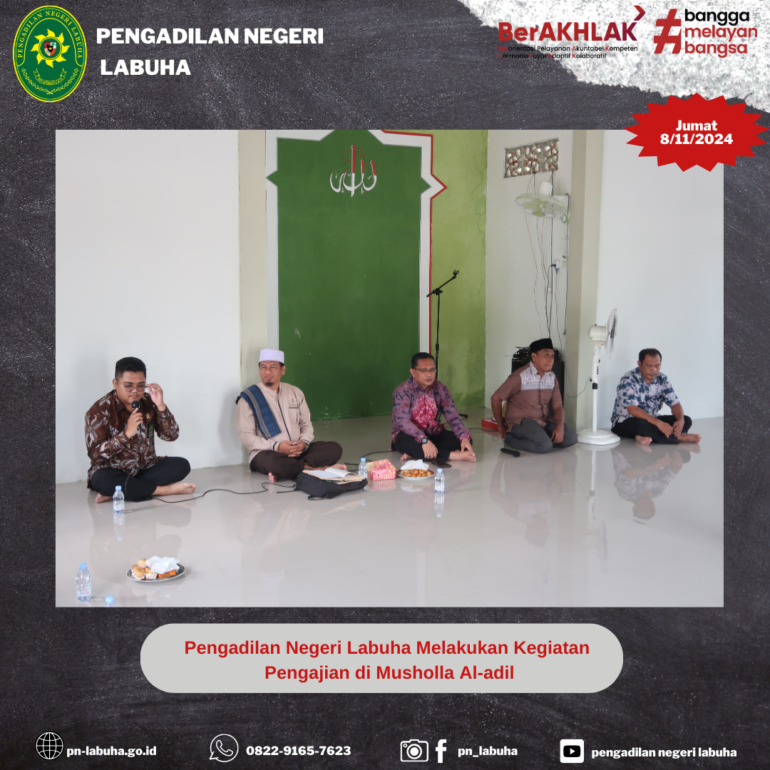 Pengadilan Negeri Labuha Melakukan Kegiatan Pengajian di Musholla Al-adil