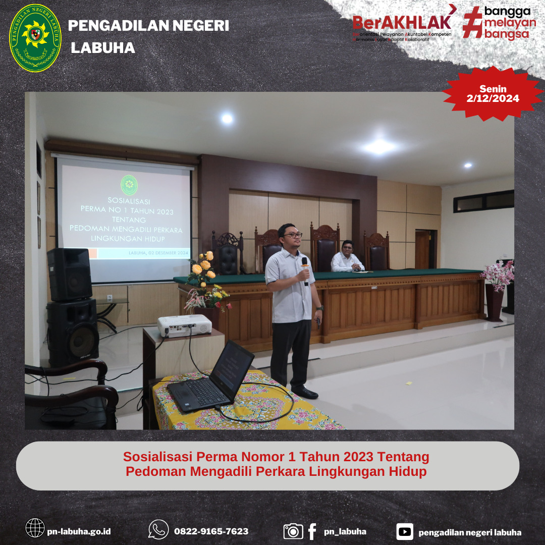 Sosialisasi Perma Nomor 1 Tahun 2023 Tentang Pedoman Mengadili Perkara Lingkungan Hidup