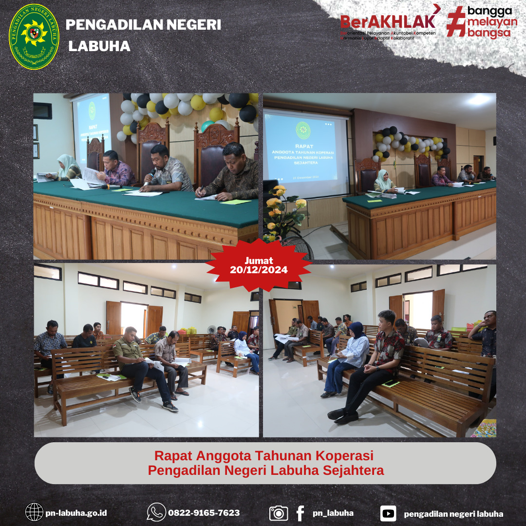 Rapat Anggota Tahunan Koperasi  Pengadilan Negeri Labuha Sejahtera