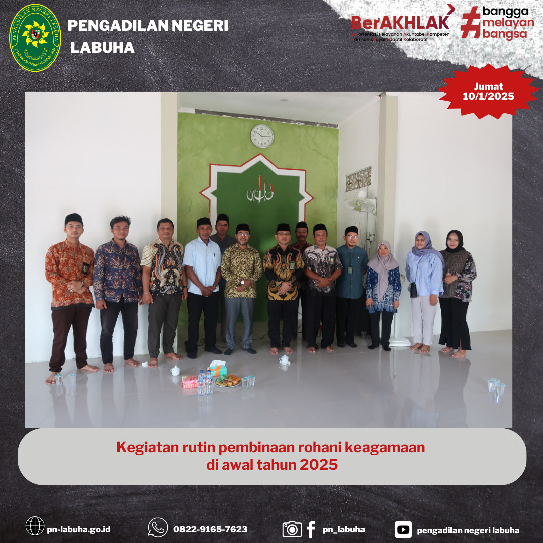 Kegiatan rutin pembinaan rohani keagamaan di awal tahun 2025