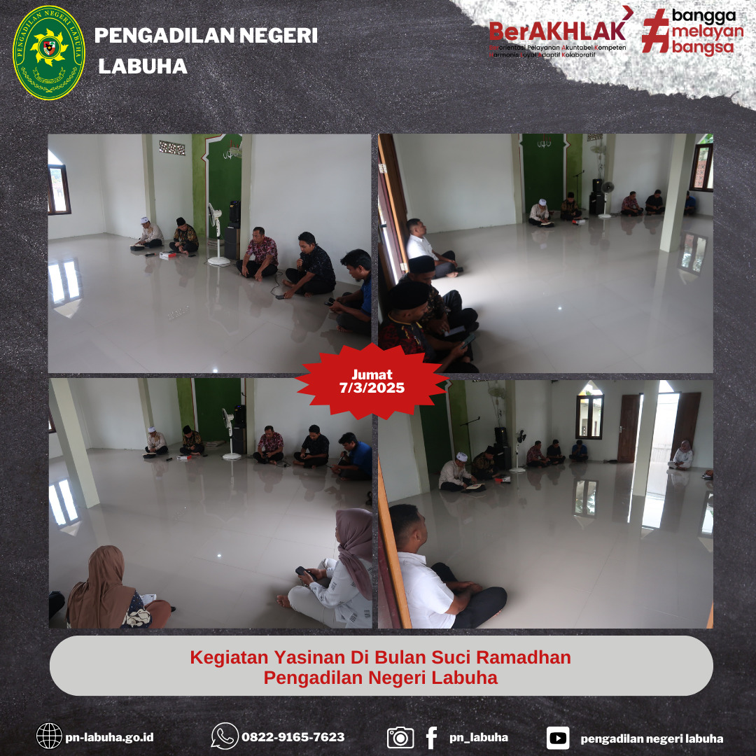Kegiatan Yasinan dan Ceramah Di Bulan Suci Ramadhan Pengadilan Negeri Labuha