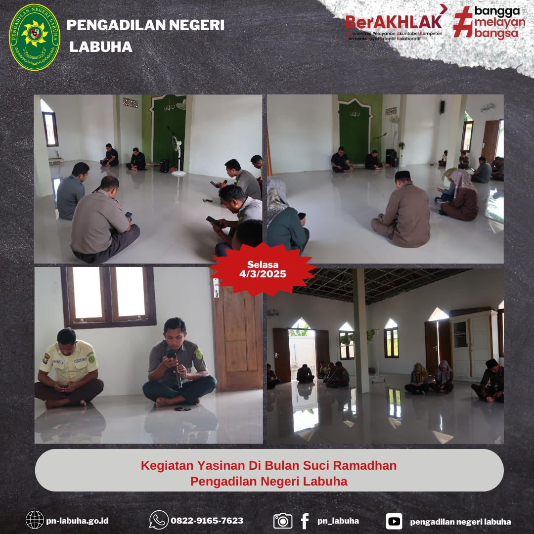 Kegiatan Yasinan Di Bulan Suci Ramadhan Pengadilan Negeri Labuha