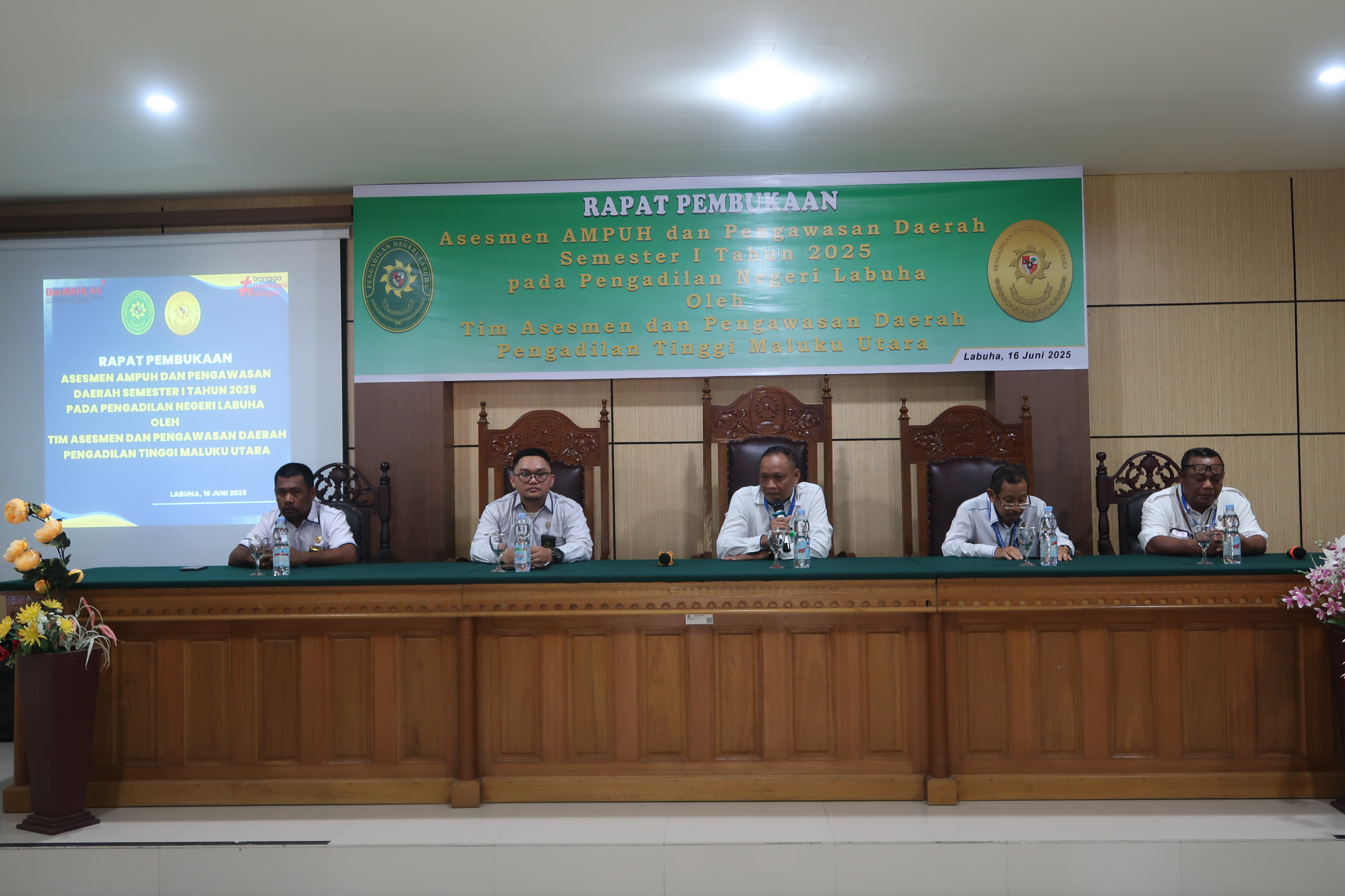 Pengadilan Tinggi Maluku Utara Melakukan Asesmen AMPUH Semester 1 Tahun 2025 Pada Pengadilan Negeri Labuha